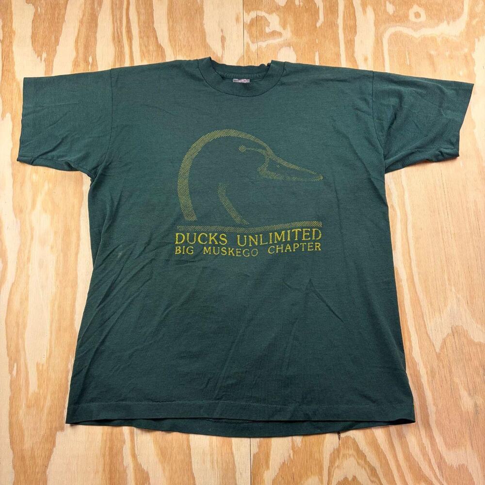 Vintage 90s Ducks Unlimited Green Graphic T-Shirt – Single Stitch – Men’s XL